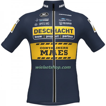 Wielershirt 2022 Deschacht Hens Meas - Geel Donkerblauw
